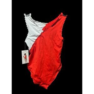 Habitual Kid 1 Piece Orange And White Swimsuit Girls Size 12